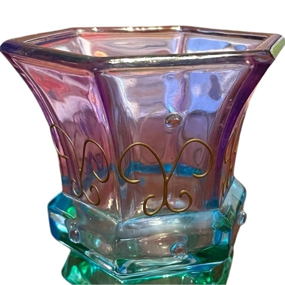 Partylite Mardi Gras tea light holder, and a pretty lotus flower tea light, EUC - Picture 4 of 9